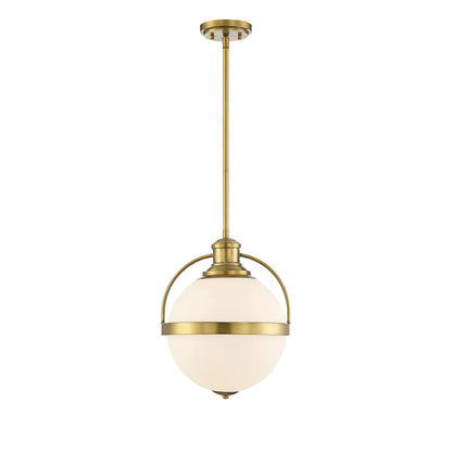 1 Light 17" Pendant, Warm Brass
