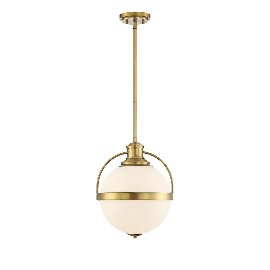 1 Light 17" Pendant, Warm Brass