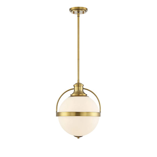 1 Light 17" Pendant, Warm Brass