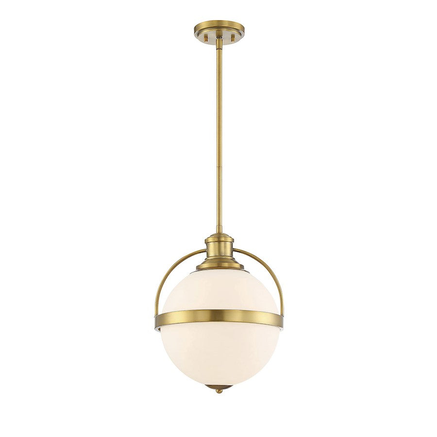 1 Light 17" Pendant, Warm Brass