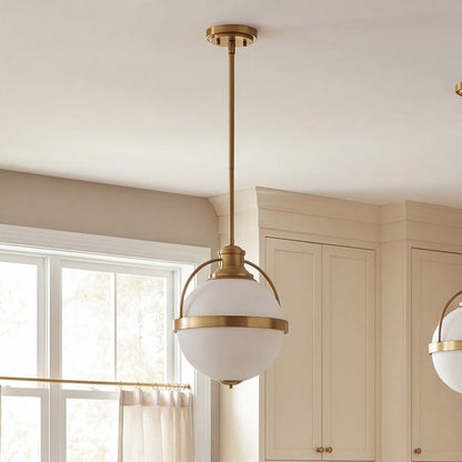 1 Light 17" Pendant, Warm Brass