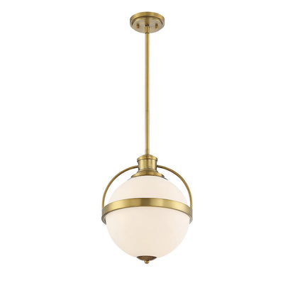 1 Light 17" Pendant, Warm Brass