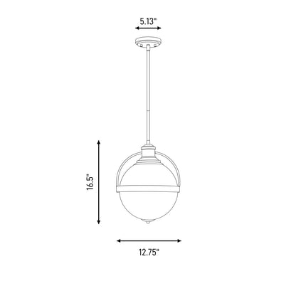 1 Light 17" Pendant, Warm Brass