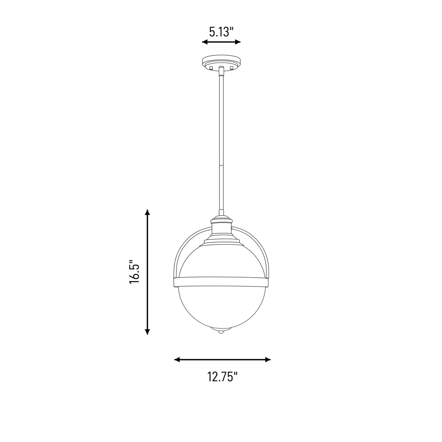 1 Light 17" Pendant, Warm Brass