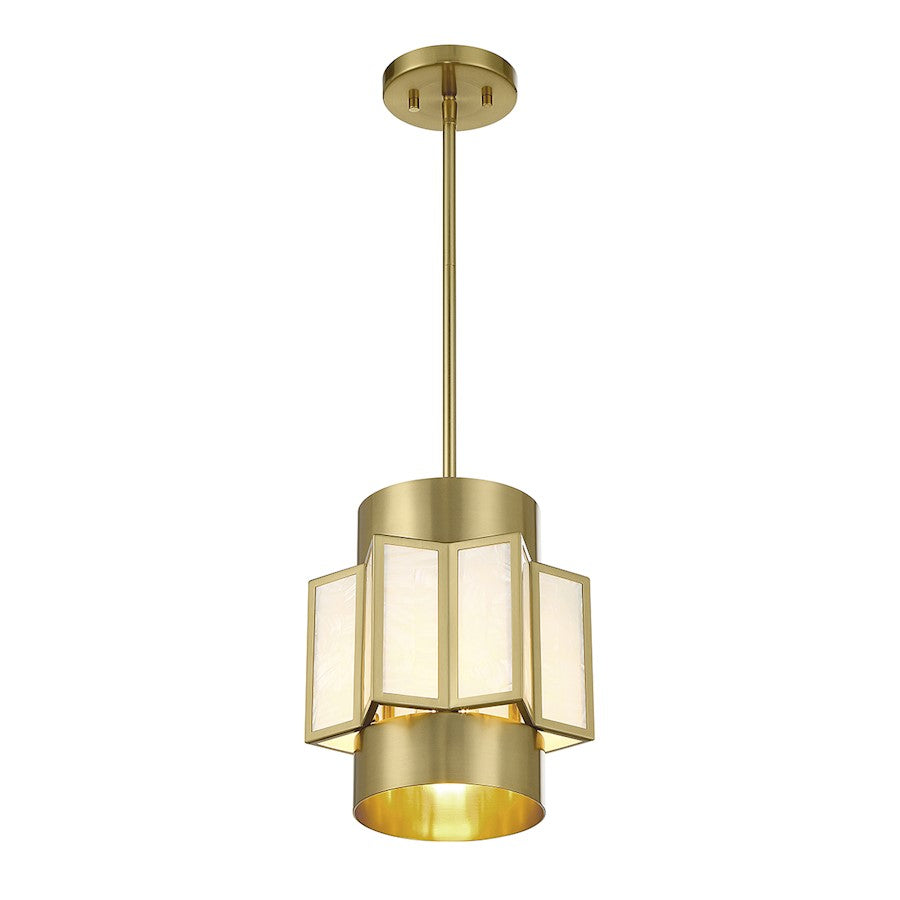 3 Light Pendant, Warm Brass