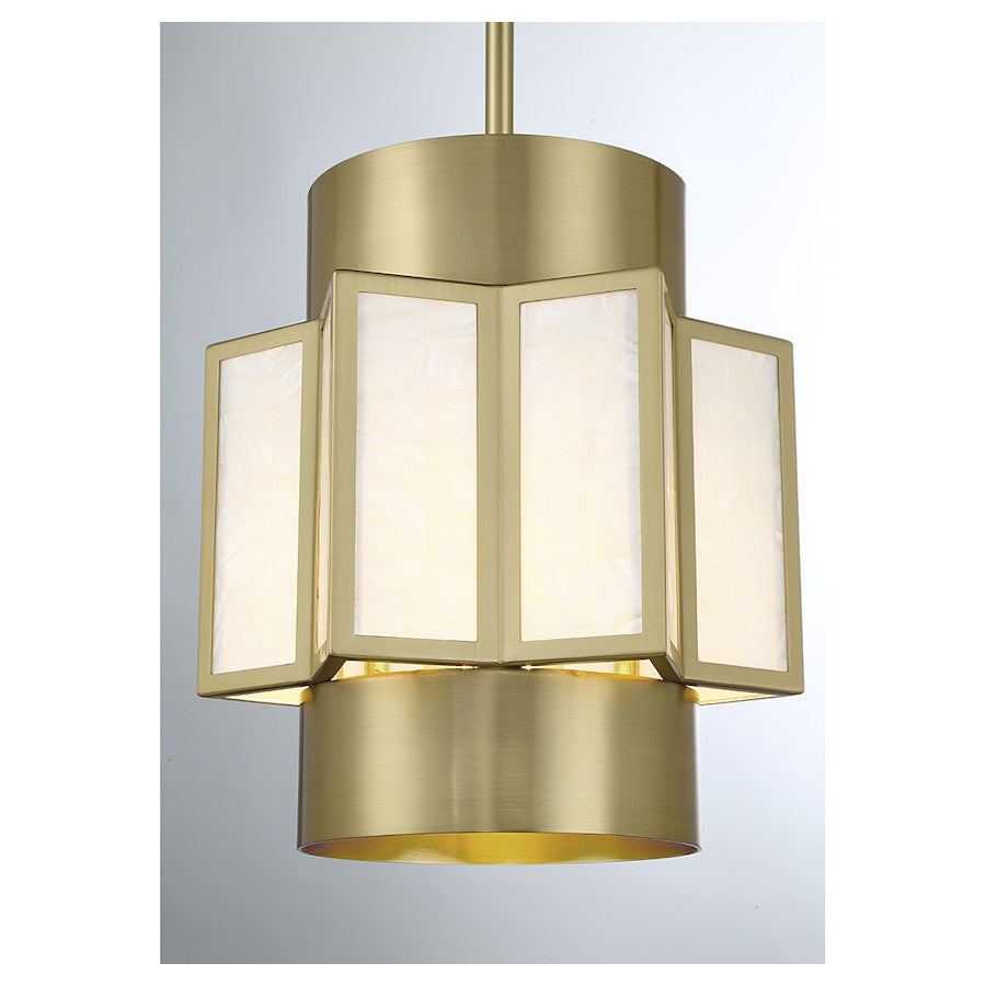 3 Light Pendant, Warm Brass