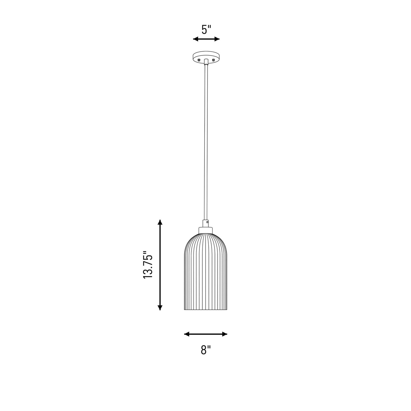 1 Light Pendant, Warm Brass