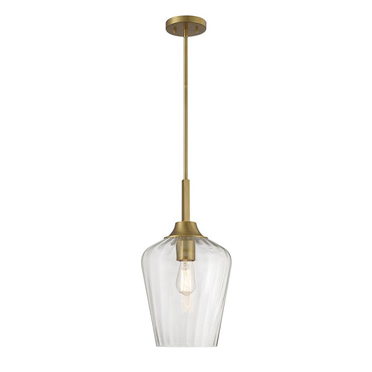 1 Light Pendant, Warm Brass