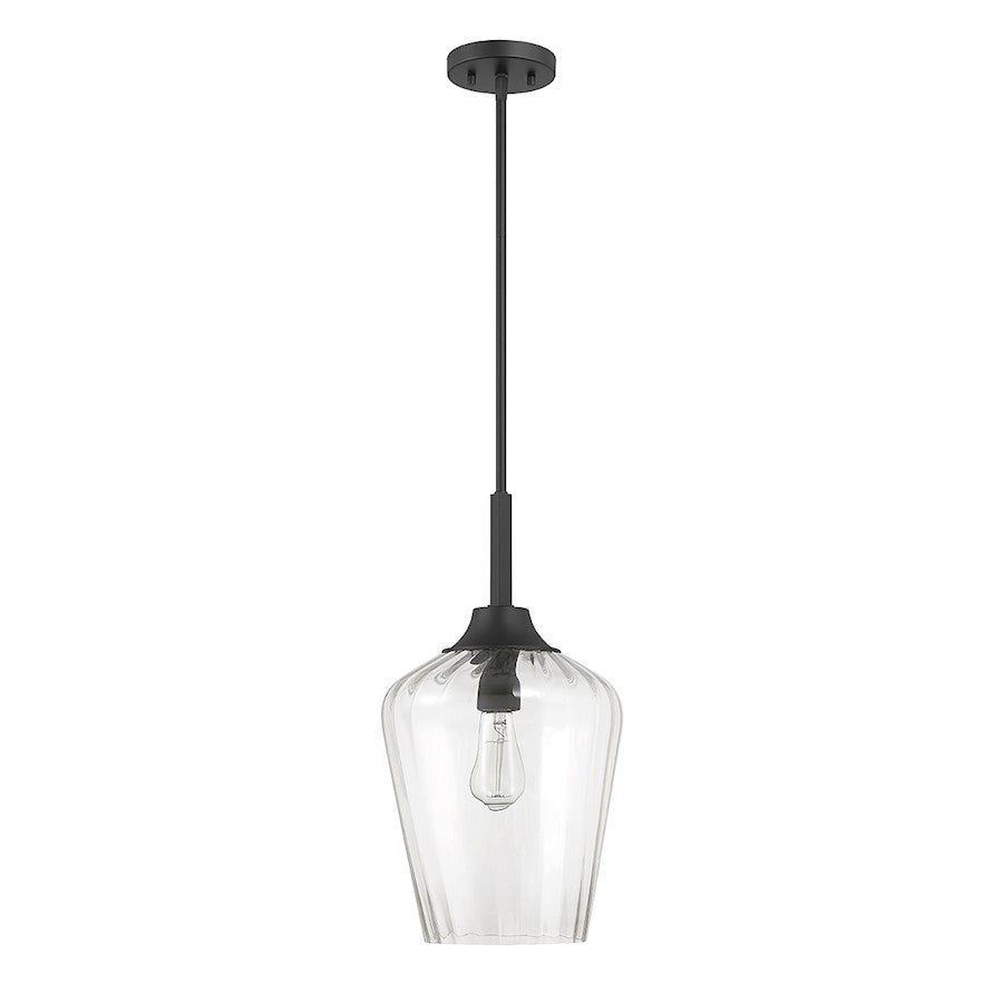 1 Light Pendant, Matte Black