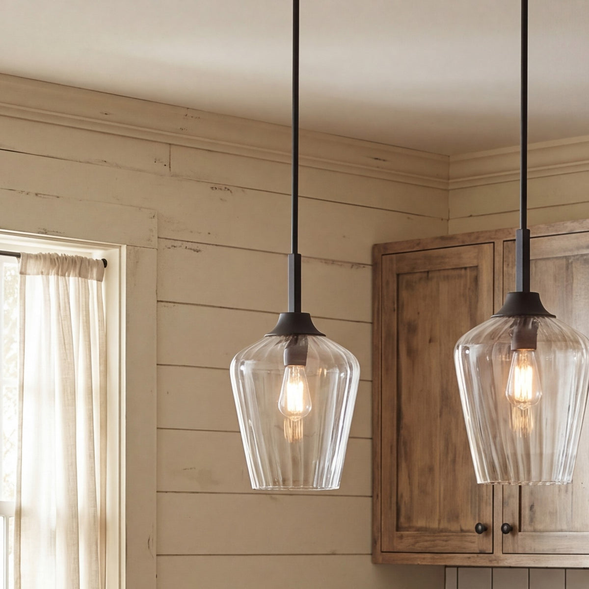 1 Light Pendant, Matte Black