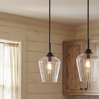 1 Light Pendant, Matte Black
