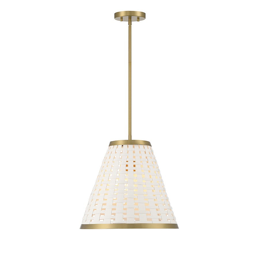 1 Light Pendant, Warm Brass
