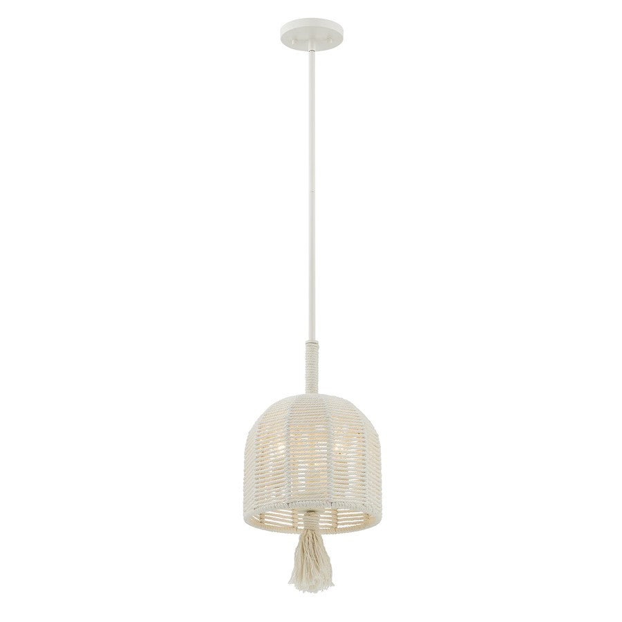 Savoy House Lunara 3 Lt Pendant, Cotton/White Cotton, Cotton