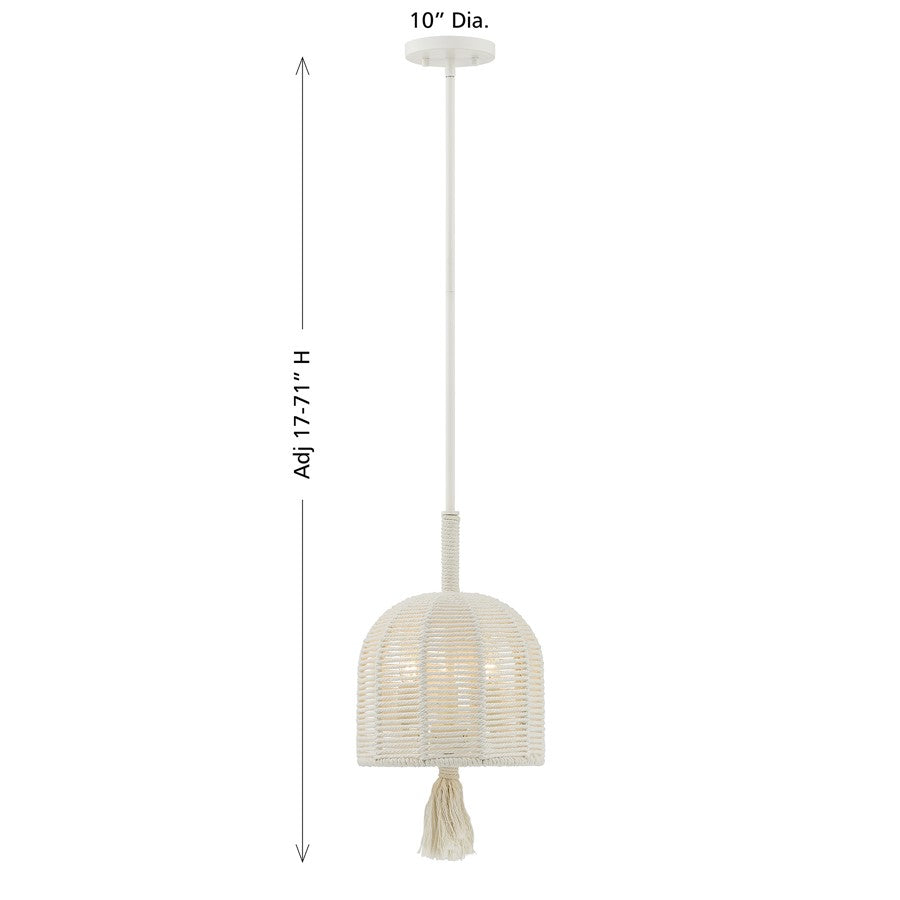 Savoy House Lunara 3 Lt Pendant, Cotton/White Cotton, Cotton
