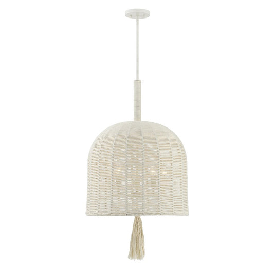 Savoy House Lunara 5 Lt Pendant, Cotton/White Cotton, Cotton