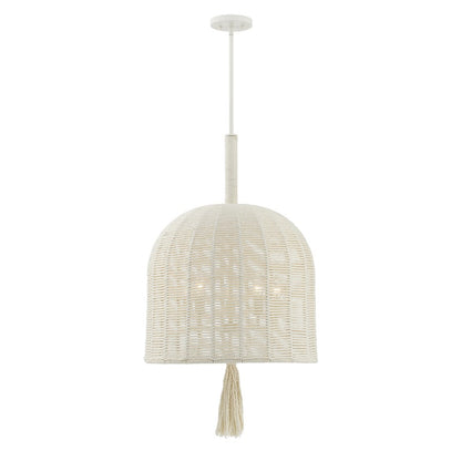 Savoy House Lunara 5 Lt Pendant, Cotton/White Cotton, Cotton
