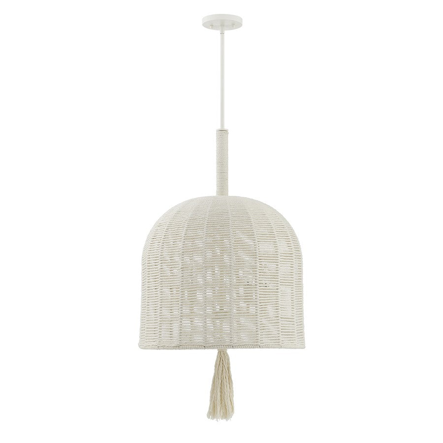 Savoy House Lunara 5 Lt Pendant, Cotton/White Cotton, Cotton