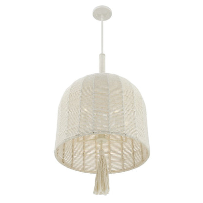Savoy House Lunara 5 Lt Pendant, Cotton/White Cotton, Cotton