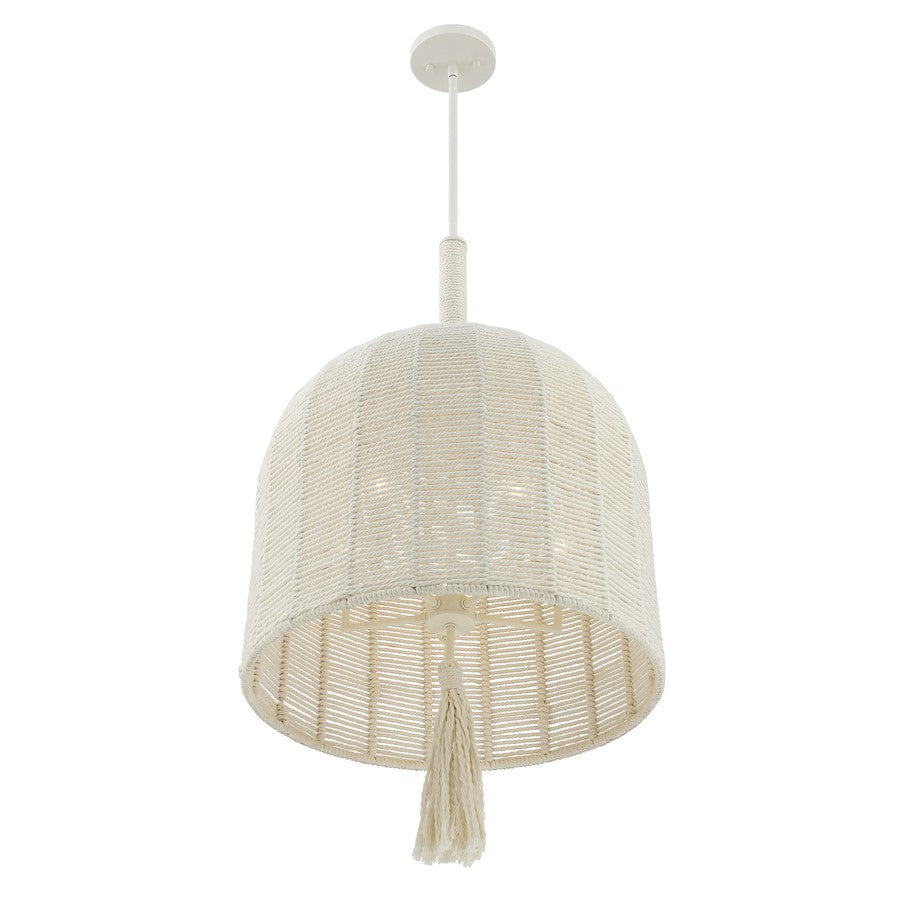 Savoy House Lunara 5 Lt Pendant, Cotton/White Cotton, Cotton