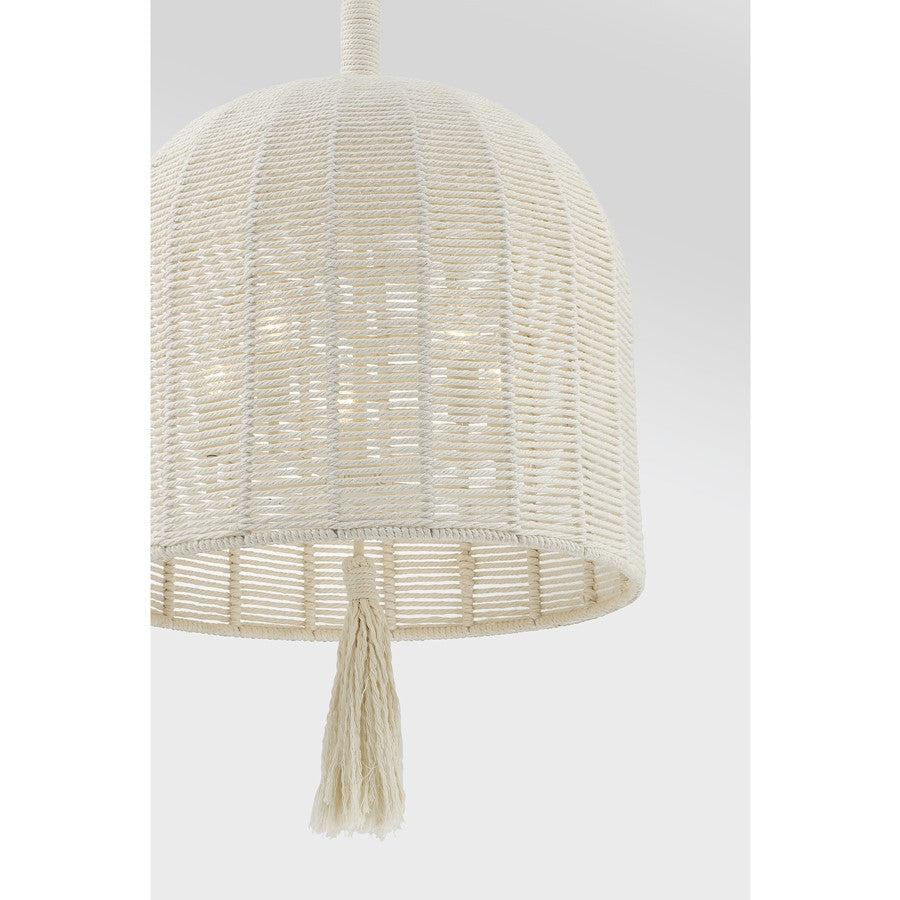 Savoy House Lunara 5 Lt Pendant, Cotton/White Cotton, Cotton