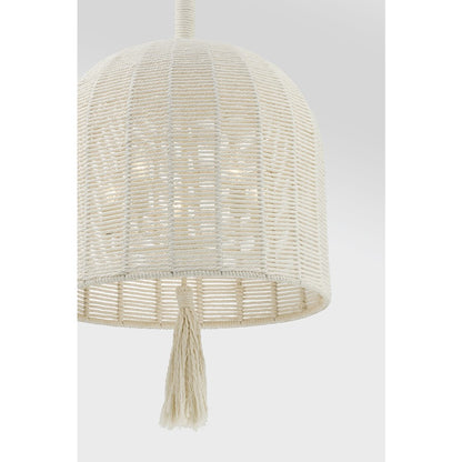 Savoy House Lunara 5 Lt Pendant, Cotton/White Cotton, Cotton