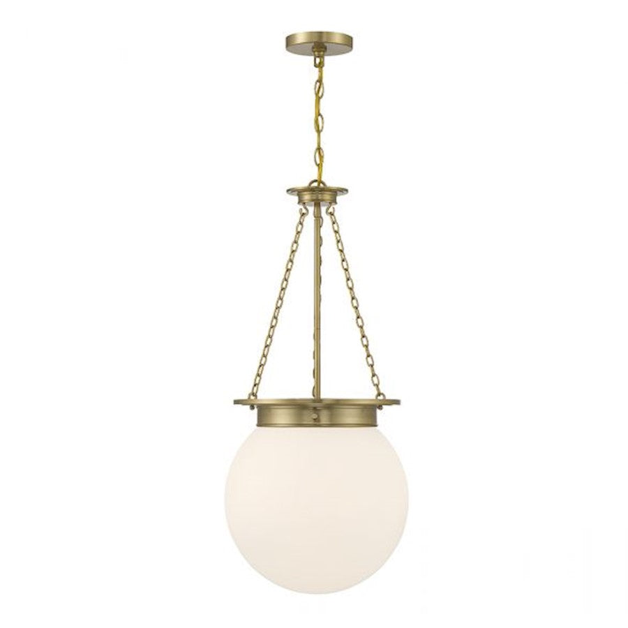 3 Light Pendant, Warm Brass