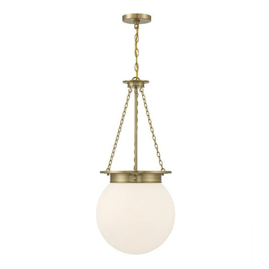 3 Light Pendant, Warm Brass