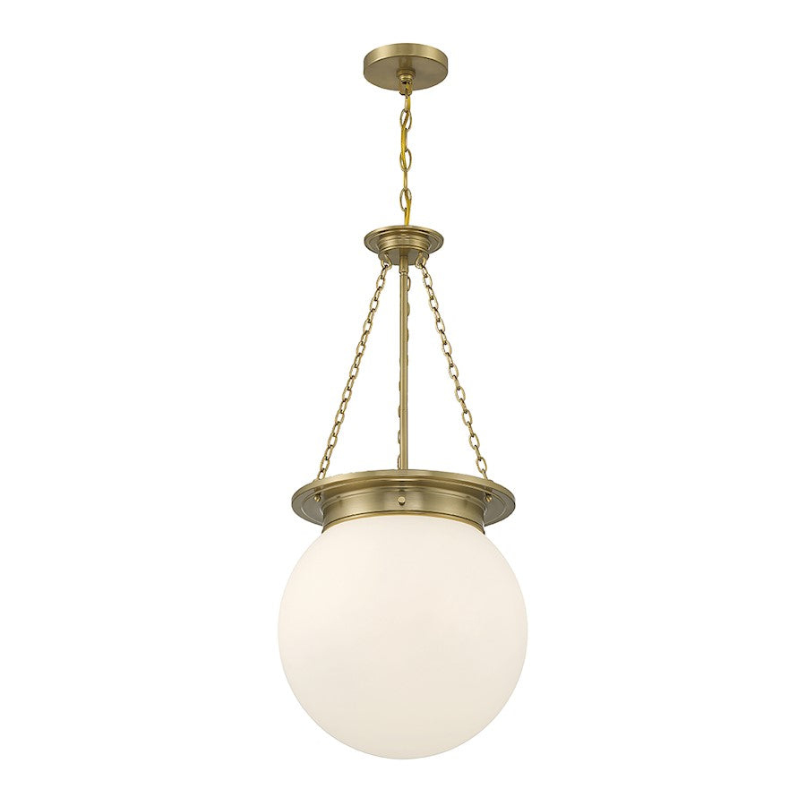 3 Light Pendant, Warm Brass