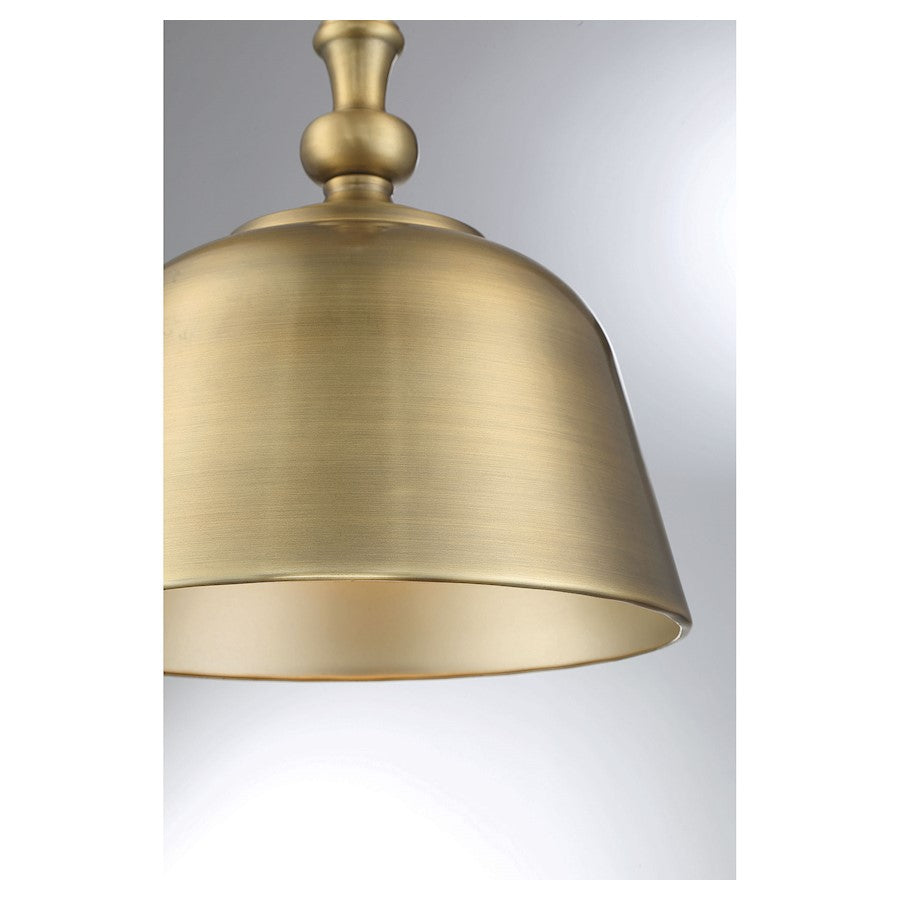 3 Light Pendant, Warm Brass