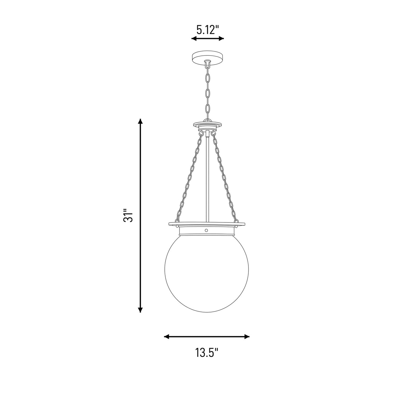 3 Light Pendant, Matte Black
