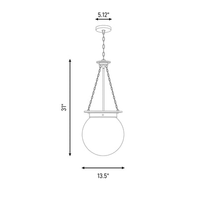 3 Light Pendant, Matte Black