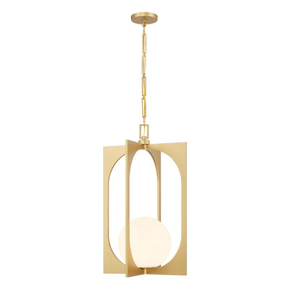 Savoy House Harding 1 Lt Pendant, Spun Gold/White Opal, Spun Gold