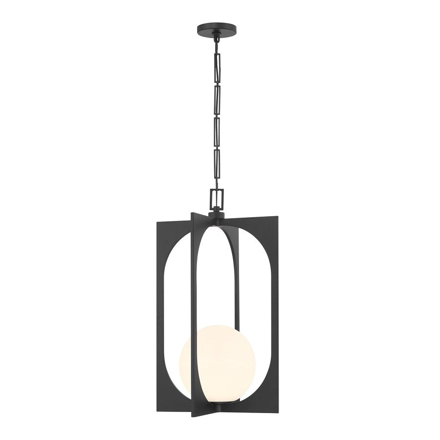 Savoy House Harding 1 Lt Pendant, White Opal, Matte Black