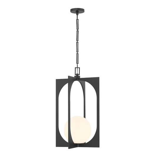 Savoy House Harding 1 Lt Pendant, White Opal, Matte Black