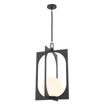 Savoy House Harding 1 Lt Pendant, White Opal, Matte Black