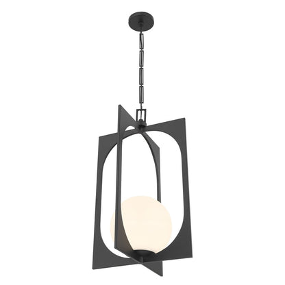 Savoy House Harding 1 Lt Pendant, White Opal, Matte Black