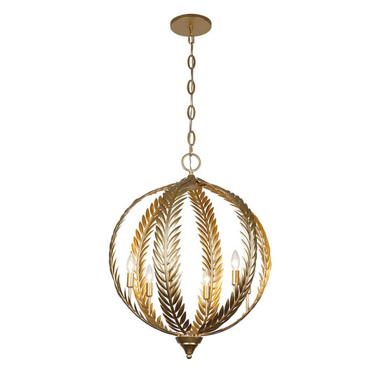 6 Light Pendant, Grecian Gold