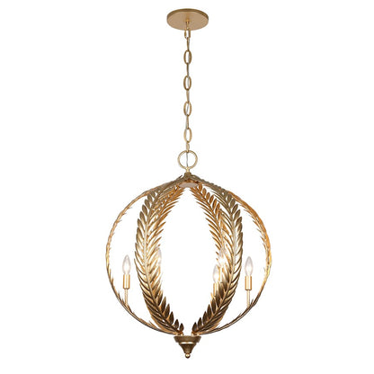 6 Light Pendant, Grecian Gold