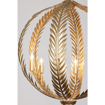 6 Light Pendant, Grecian Gold