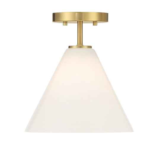 Savoy Essentials Blair 1 Light Mini-Pendant/Semi-Flush, Brass