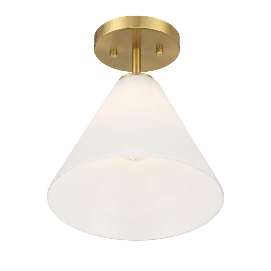 Savoy Essentials Blair 1 Light Mini-Pendant/Semi-Flush, Brass