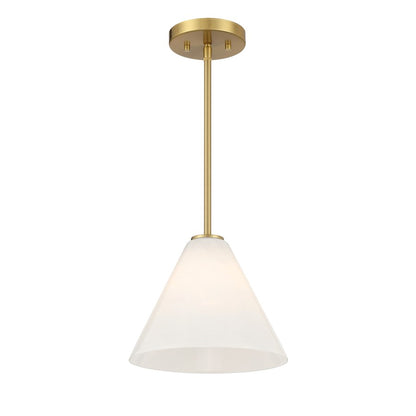 Savoy Essentials Blair 1 Light Mini-Pendant/Semi-Flush, Brass