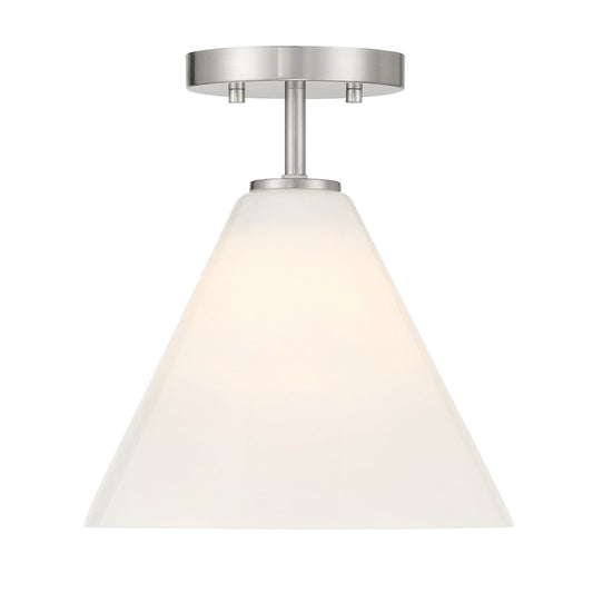 Savoy Essentials Blair 1 Light Mini-Pendant/Semi-Flush, Nickel