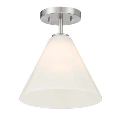 Savoy Essentials Blair 1 Light Mini-Pendant/Semi-Flush, Nickel