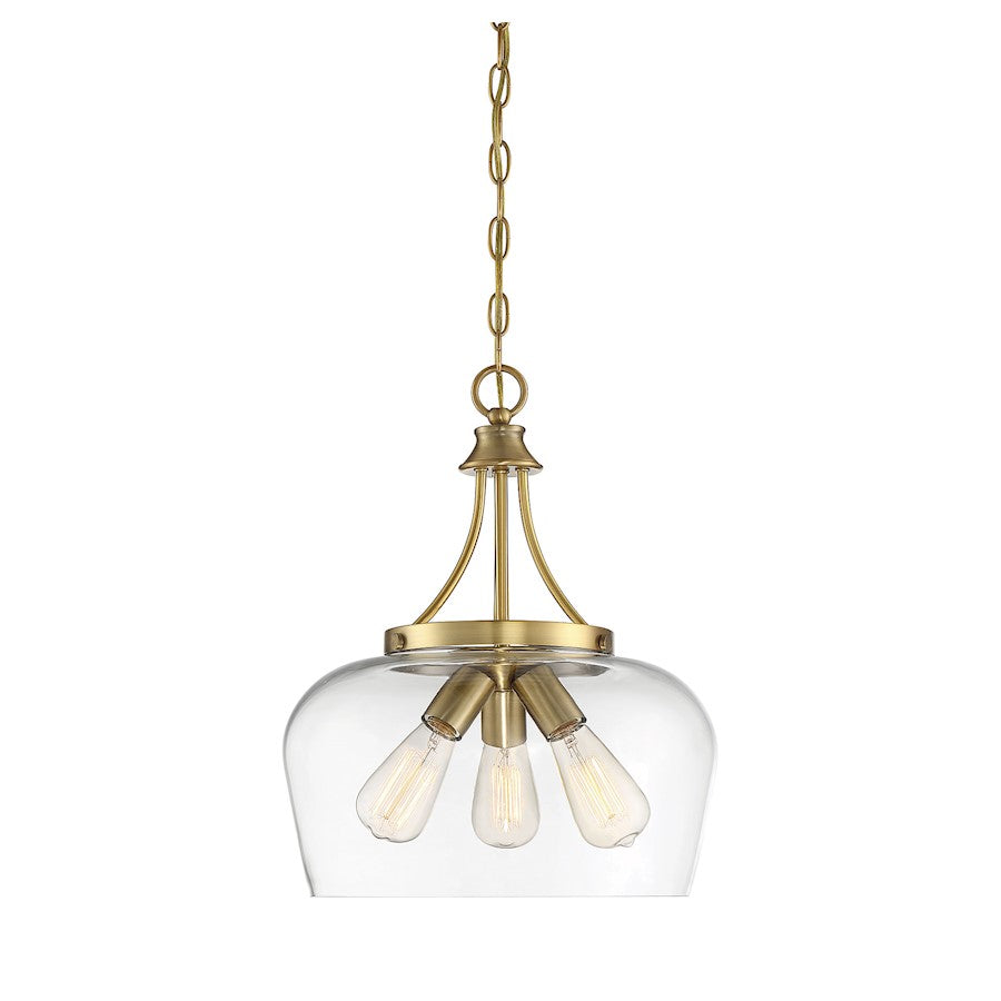 Savoy House Octave 3-Light Pendant, Warm Brass - 7-4034-3-322