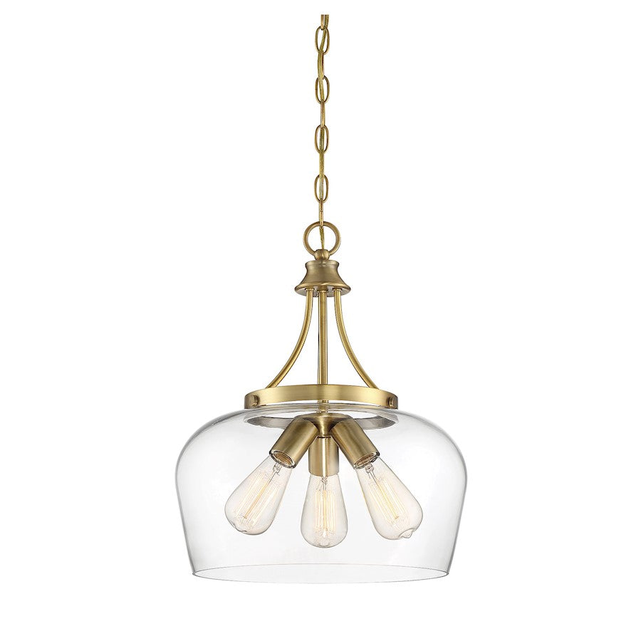 3 Light Pendant, Polished Chrome