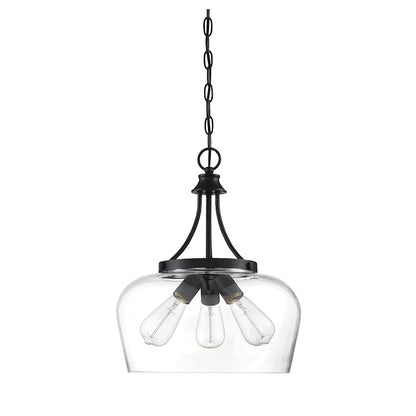 3 Light Pendant, Black