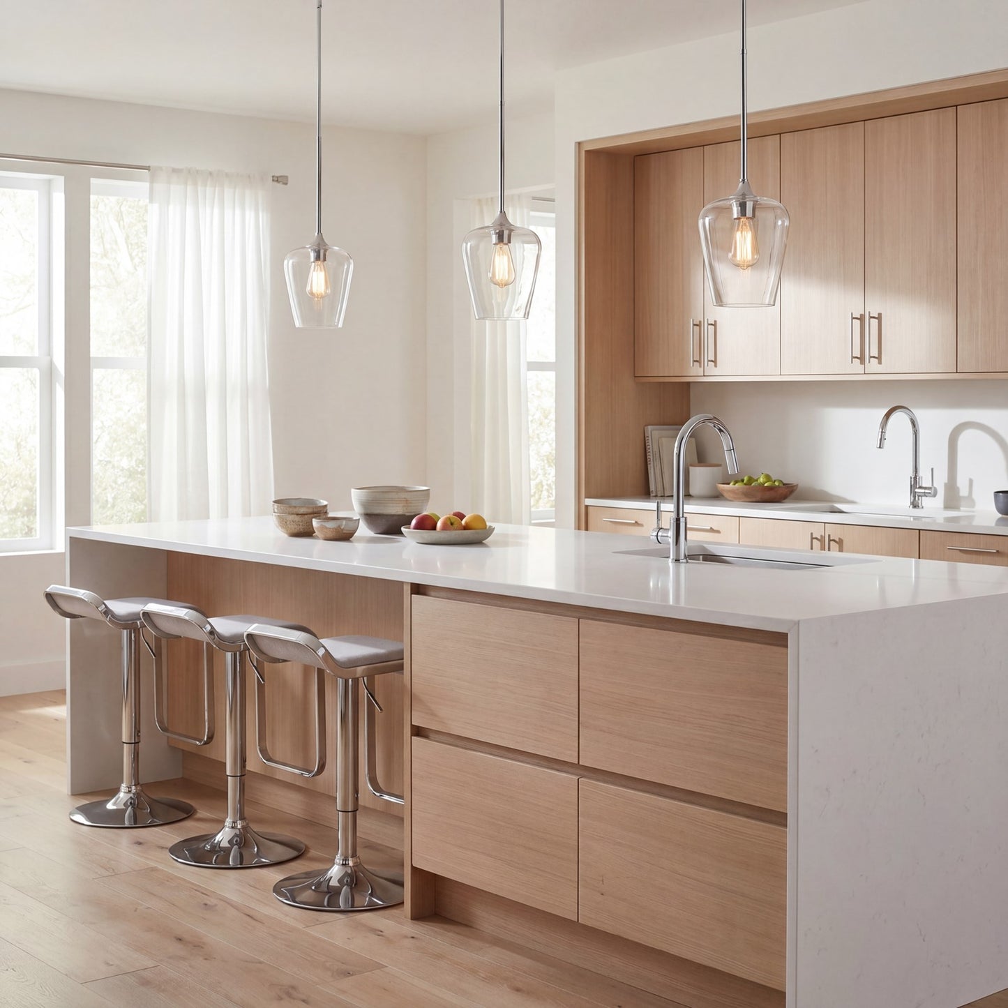 1 Light Pendant, Polished Chrome
