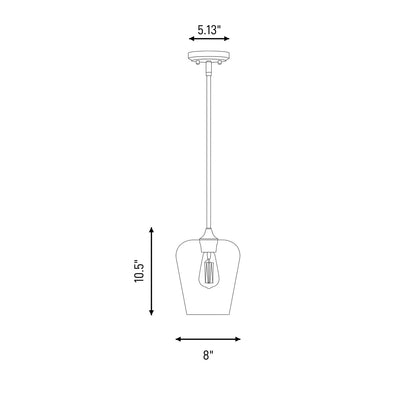 1 Light Pendant, Polished Chrome