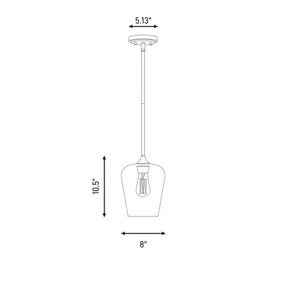 1 Light Pendant, Polished Chrome